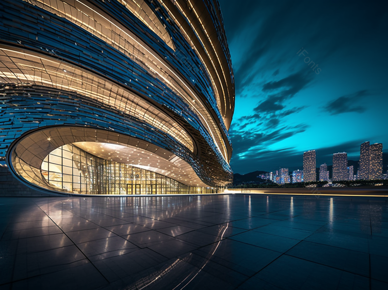 夜晚的艺术馆建筑外部摄影广告概念设计背景图,高清,摄影图,摄影图片,图片大全,摄影图免费下载